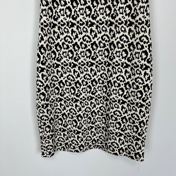 Tibi Womens Snow Leopard Knit Tank Dress Black White Sleeveless Sheath size 2 - Picture 4 of 13